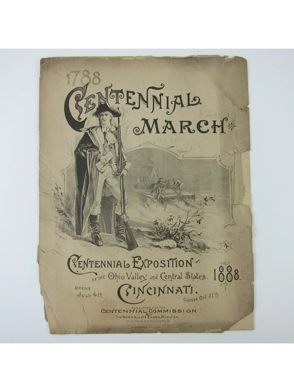 Sheet Music 1788 Centennial March Cincinnati Exposition 1788-1888 Antique 1888
